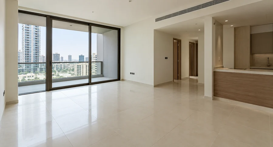 Clean empty apartment space after move out post construction deep cleaning